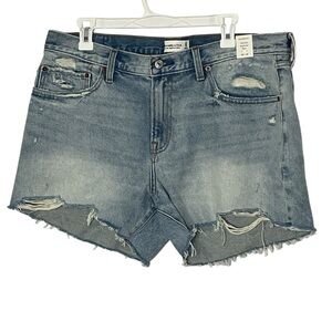 Abercrombie & Fitch Mid‎ Rise Boyfriend Shorts 14 NWT